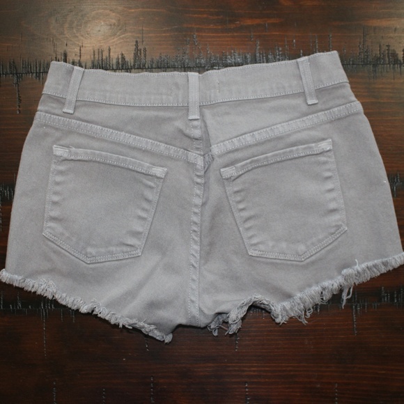 O2 Denim High Rise Gray Jean Shorts - Picture 5 of 14